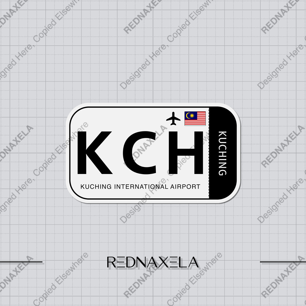 Kuching International Airport Code KCH Sign Sticker สติ๊กเกอร์ไวนิล