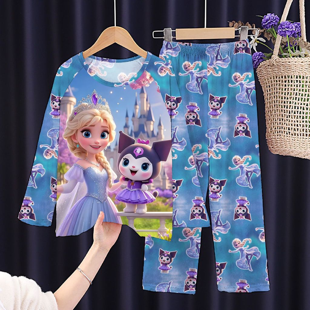 สาวแขนยาวกางเกงขายาวชุดนอน2026ใหม่สไตล์แม่มดฮันเตอร์กลุ่มรูปแบบ ชุดลําลอง เหมาะสําหรับเด็กอายุ2- - รูปที่ 7