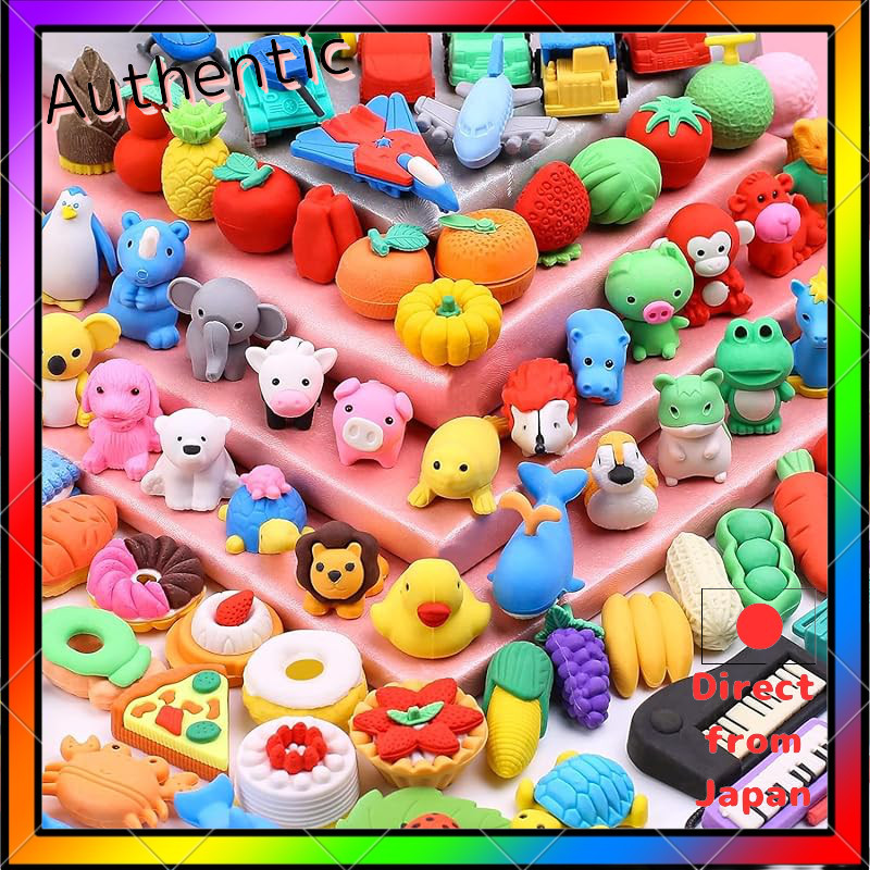 100PCS Cute Animal Erasers for Kids, Mini Puzzle Pencil Erasers, Kids Puzzle Erasers, Eraser Party G