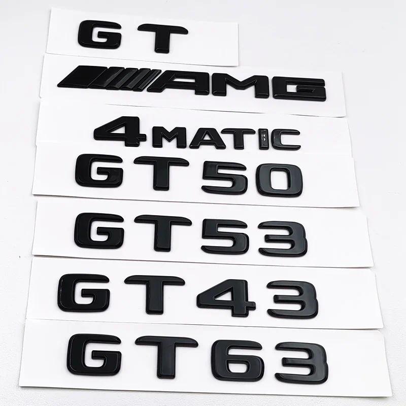 3D ABS โลโก้สีดํา GT GT43 GT53 GT63 ตัวอักษร 4MATIC Badge รถด้านหลังสติกเกอร์ Trunk AMG สัญลักษณ์สํา