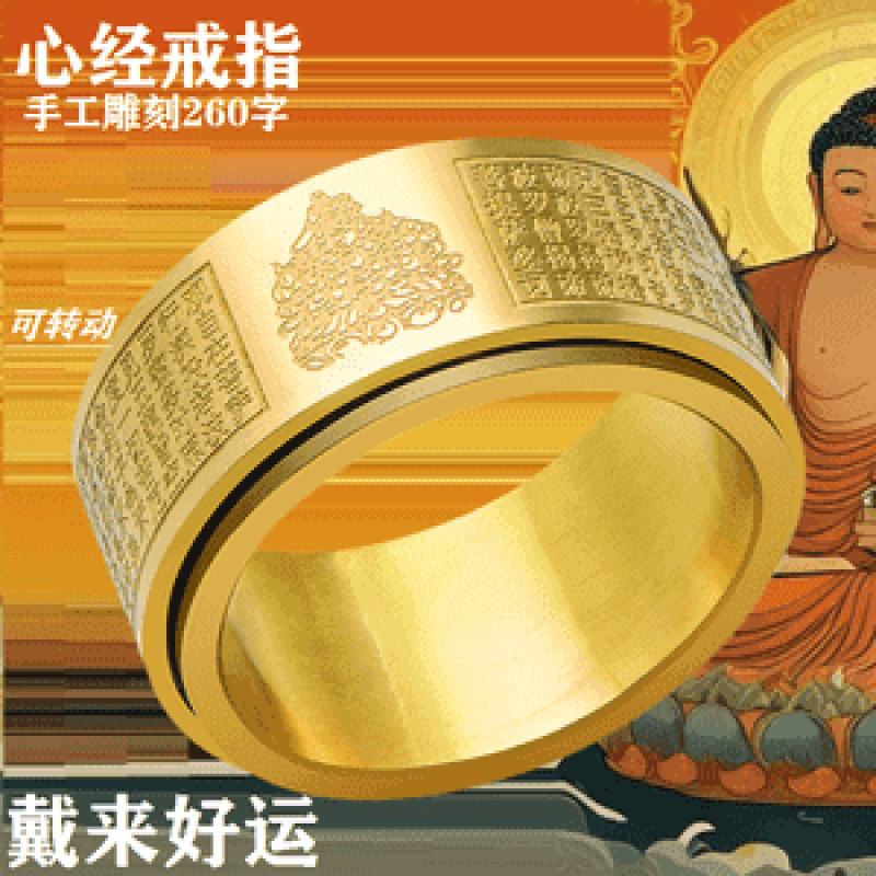 แหวนเหล็กไทเทเนียมออกแบบพระพุทธรูปและนักษัตร การ์เดียน หมุนได้ตามแฟชัน นำโชค - รูปที่ 4