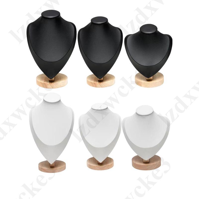 [Lzdxwcke3] สร้อยคออิสระแสดงหน้าอกผู้ถือเครื่องประดับรุ่นหนัง PU ที่มั่นคง