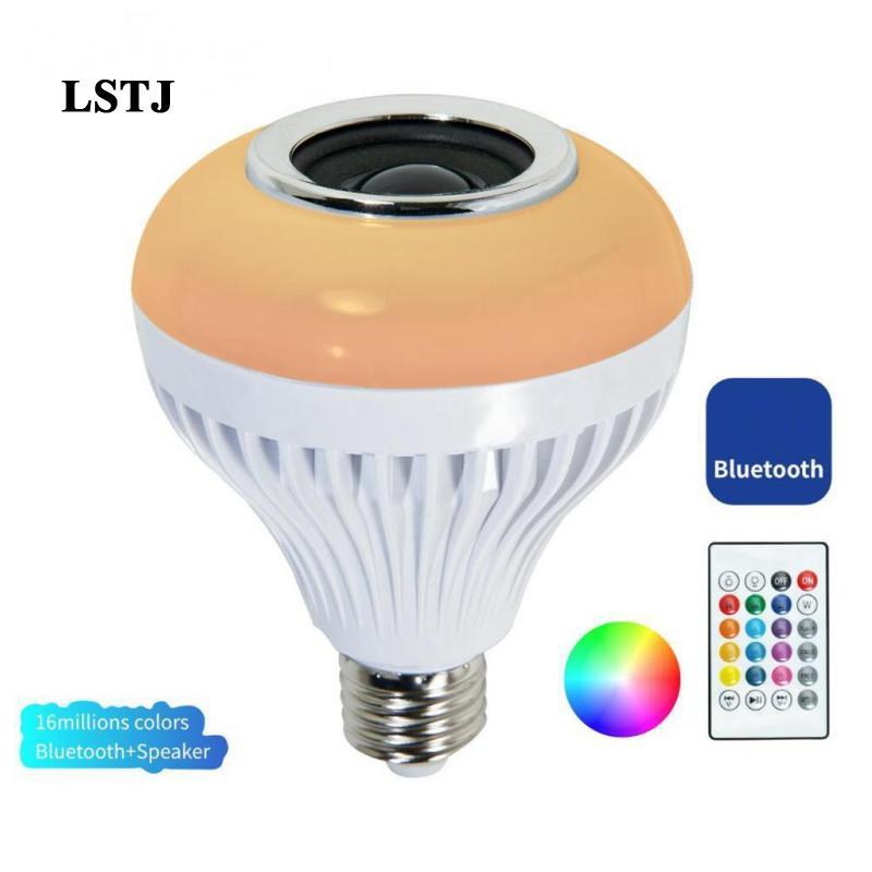 [Lstjj] E27 LED RGB Speaker Bulb Light Bluetooh Music Playing Bulb With Remote 01-E27-ไม่มีแอพ