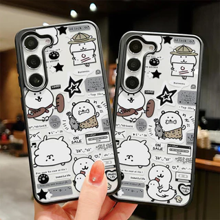 หมีน่ารัก เคส For Samsung A57 A17 A16 A06 A05S A07 A05 A55 A36 A54 A15 A56 A35 A34 A25 S26 S24 อะคริลิกฝ้า เคสโทรศัพท์