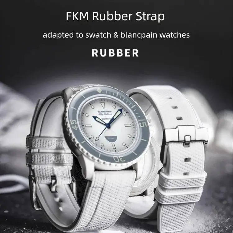ออกแบบใหม่สําหรับอย่างเป็นทางการ Blancpain x Swatch สายนาฬิกายางสําหรับห้าสิบ Fathoms Oceans of World Collection ผู้ชาย 20/22 มม.