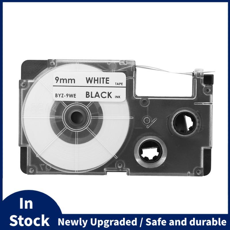 3 แพ็ค 9 มม. สีดําบน White Label Tape Label Maker ใช้งานร่วมกับ -120, -60, -100, KL750B, KL750, KL72