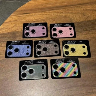 หรูหราสายรุ้งสีGlitter Dotเลนส์ฟิล์มเหมาะสําหรับIPhone 17 16 15 14 Pro Max Airเลนส์สติกเกอร์ป้องกันกล้องด้านหลังฟิล์มGlossy