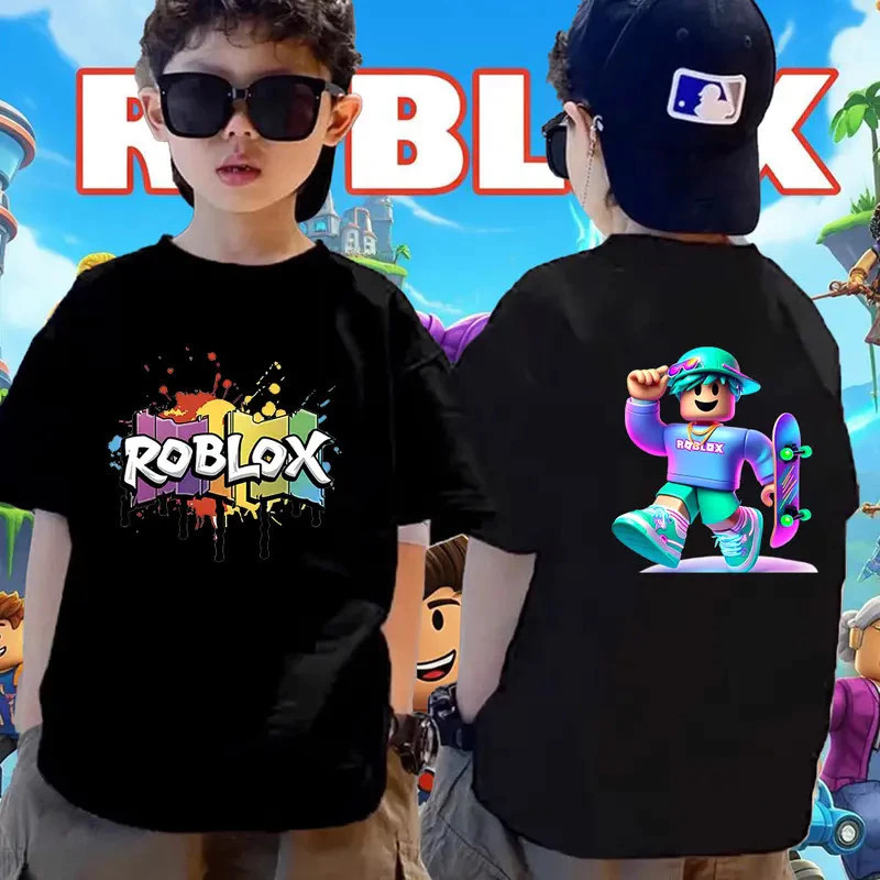 ของเด็ก เสื้อเด็ก เสื้อคอกลม สบายและนุ่ม คุณภาพดี unisex พิมพ์ลาย 'ROBLOX' สบายและนุ่ม อายุ 2-9 ปี - รูปที่ 2