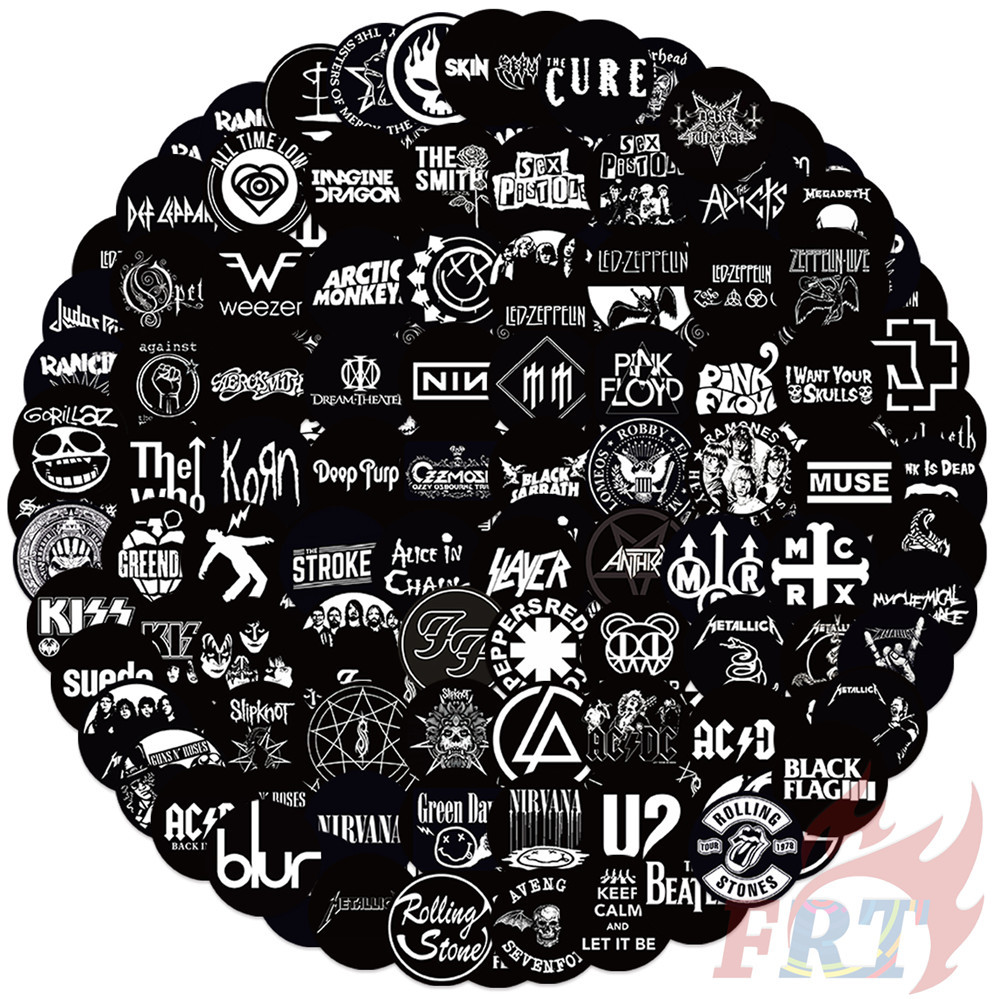 105ชิ้น/เซ็ต ❉ Rock Band Logo Series 01 สติ๊กเกอร์ PET สีดําและสีขาวคลาสสิก ❉ สติ๊กเกอร์สติ๊กเกอร์แฟชั่น DIY Doodle กันน้ํา ราคา ถูกที่สุด ดีลบีเคเค แกลเลอรีภาพที่ 2