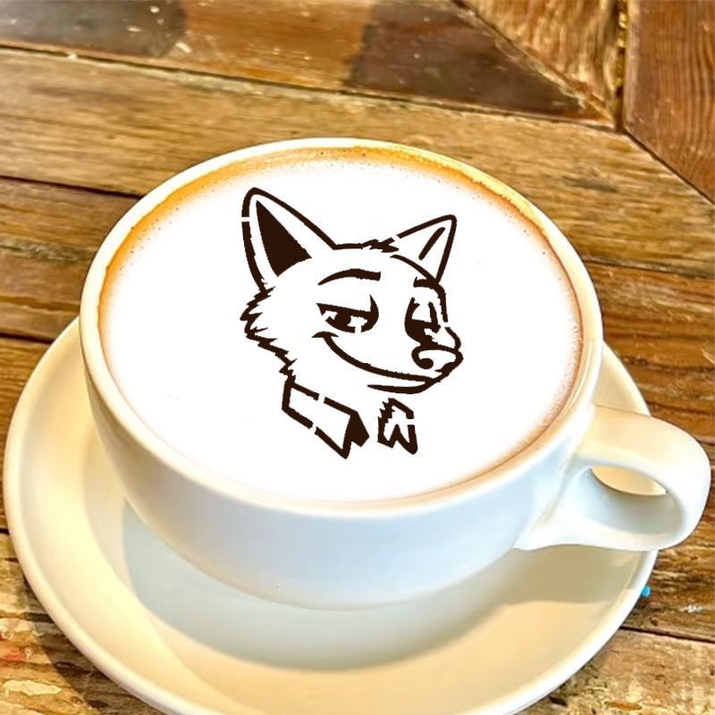 ใหม่ Crazy Animal City Nick Judy Lightning Sloth Pattern Coffee Latte Milk Tea Print Hollow Sprinkle