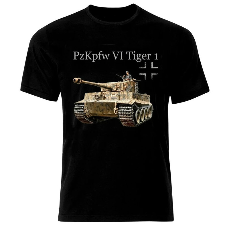 Germany Military Armour PzKpfw VI Panzer Tiger 1 Tank T-Shirt  Cotton Short Sleeve O-Neck Men Tee Ne