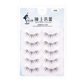 ก้านใส 5 คู่ขนตาปลอม Lash Extension Cross Nature Long Reusable