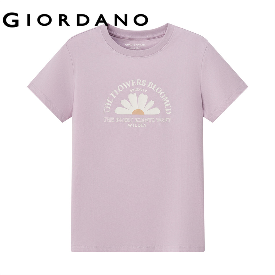 GIORDANO เสื้อยืดผู้หญิง Women's Comfort Printed Tee 05395217