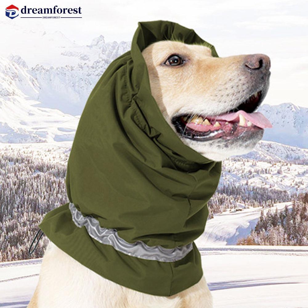 DFS สุนัข Soothing Calming Earmuffs อบอุ่นกันน้ํา Snowproof Windproof ปรับสะท้อนแสงคอป้องกันอุปกรณ์ส