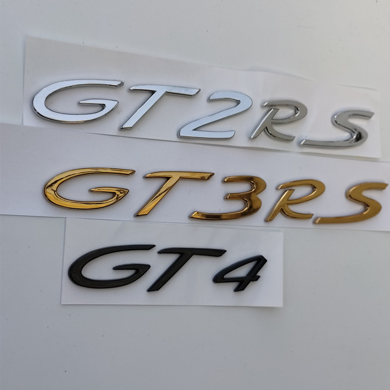 สไตล์ใหม่ Porsche GT4 โลโก้รถ GT2GT3RS ด้านหลังหางภาษาอังกฤษ 911 โลโก้รถดัดแปลง Caman GT4RS โลโก้ตัว
