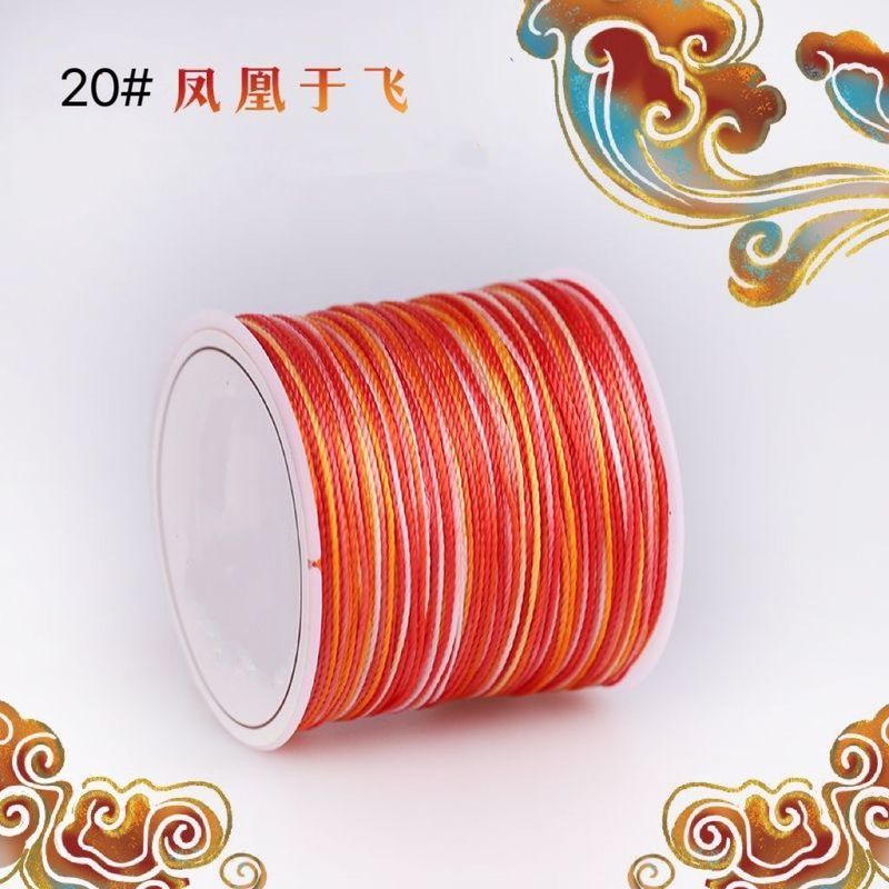 การย้อมสี 12 Strands ด้าย Qianli Jiangshan Segment Dyeing Strand ด้ายทอมือสร้อยคอมือเชือกจี้ Lanyard