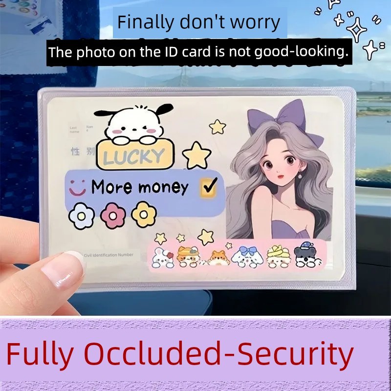 Frosted Anti-Magnetic Waterproof Transparent Card Storage Case Multifunctional ID Card Protective Ca