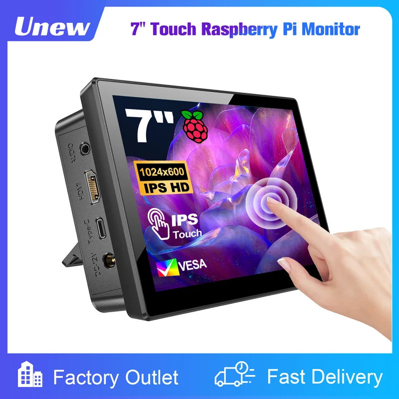7 นิ้วหน้าจอสัมผัส Raspberry Pi 3 4 HDMI Touch Monitor Banana Pi อุตสาหกรรมสําหรับ Type-C VESA สําหร