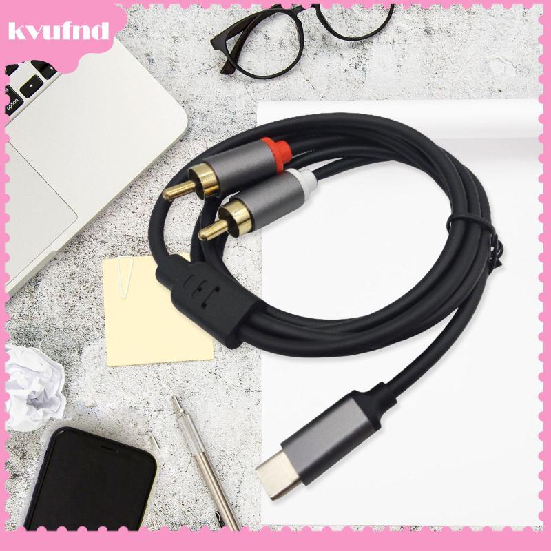 [kvufnd] Type-c Male to 2 RCA Y Male Cable Stereo Audio Cord RCA Y Splitter Cord