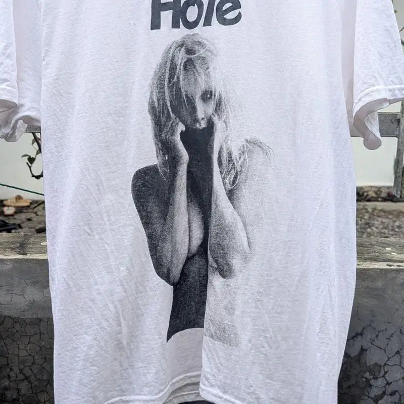 เสื้อยืดแขนสั้น Hole Band Courtney Love 90S Vtg Basic Nh16342