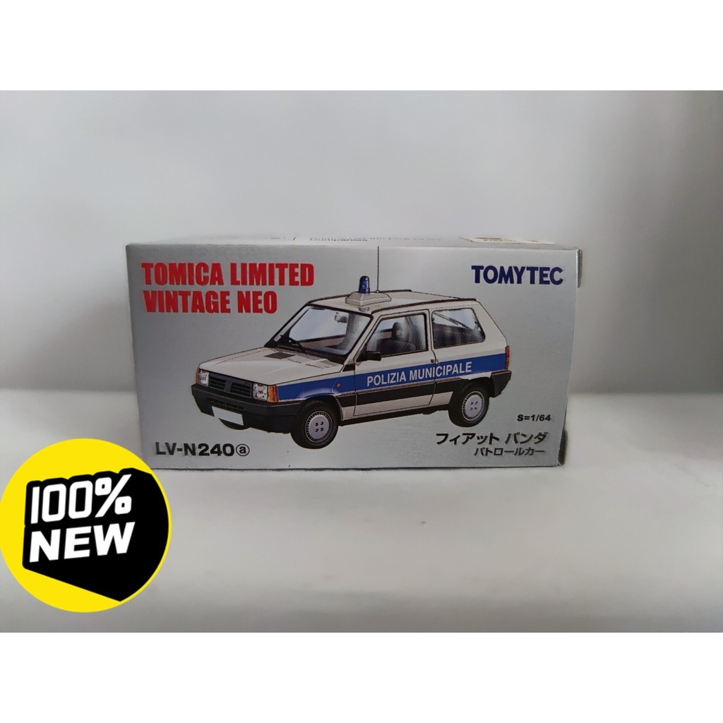 [สต๊อกพร้อม] TOMY TLV N240a Fiat Panda Fiat Panda SWAT Car, Japanese Version Ready Stock Sales Free 