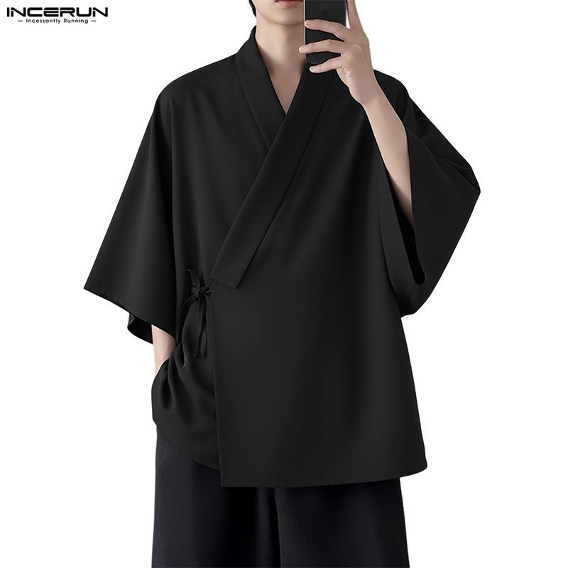 เสื้อคาร์ดิแกนดีไซน์ด้านหน้าแบบเอียงสำหรับผู้ชาย
