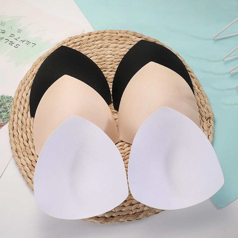 3 คู่การฝึกอบรม Bra Pad สามเหลี่ยมถ้วยหน้าอก Push Up ใส่โฟมหนาความยืดหยุ่นสูง Pads สําหรับ Enhancer Bra Pads