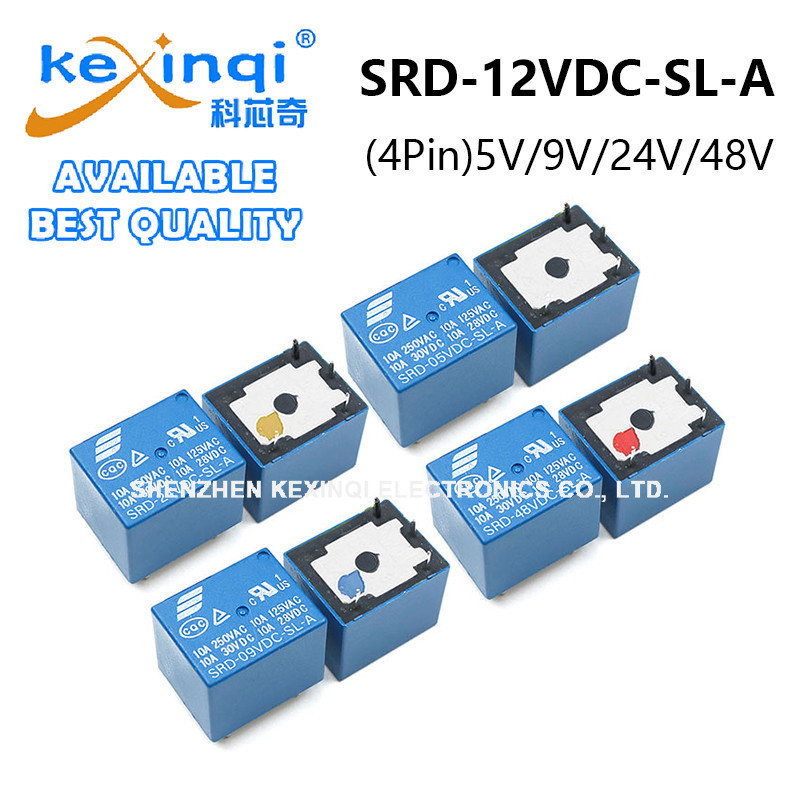 (5 ชิ้น) รีเลย์ SRD-5 9 12 24 48VDC-SL-A 4Pin คุณภาพสูง SRD-05VDC-SL-A SRD-09VDC-SL-A SRD-12VDC-SL-A