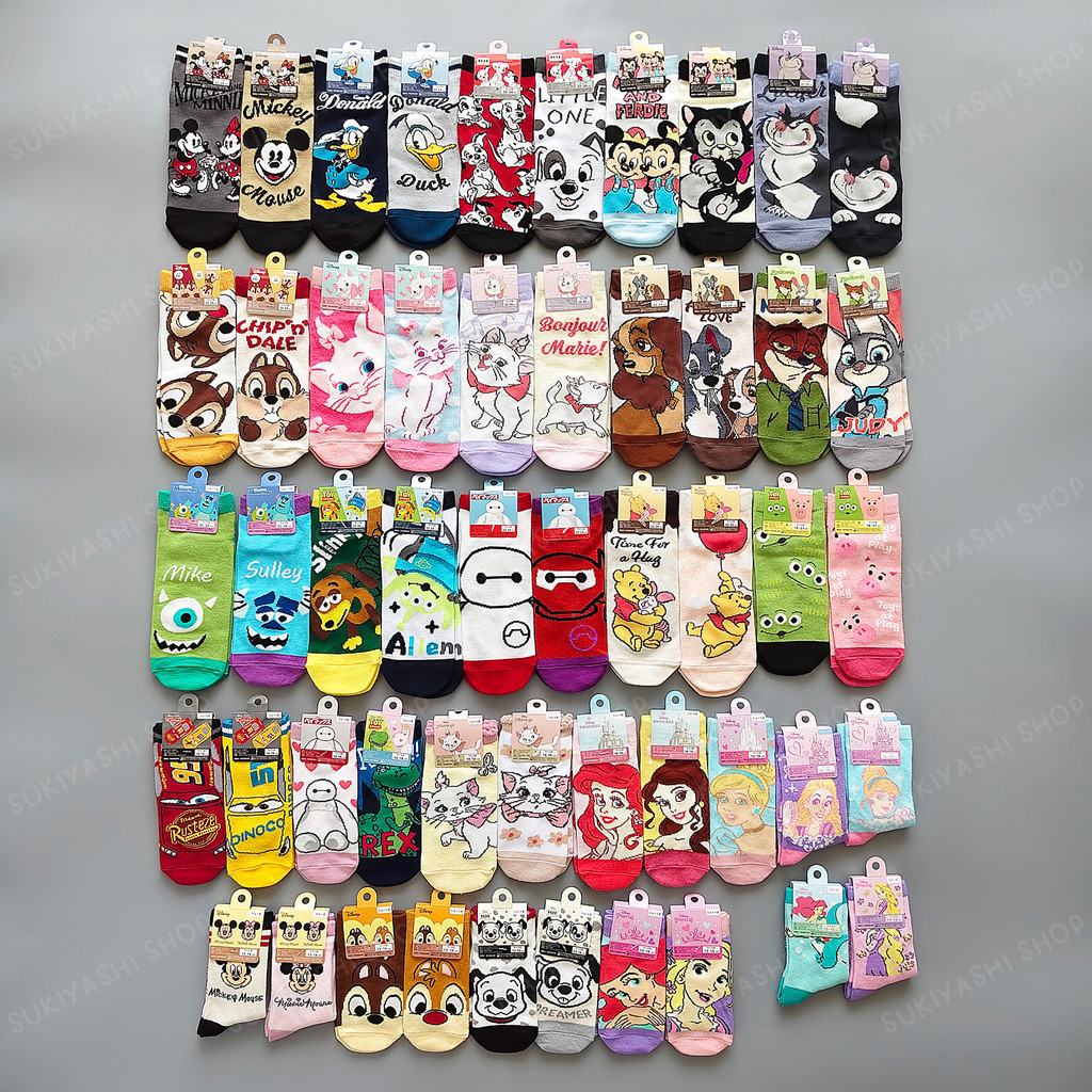 [พร้อมส่งในไทย] Disney Sock ถุงเท้าลาย Disney ถุงเท้าลายการ์ตูนดิสนีย์ ของแท้ 100% จากญี่ปุ่น