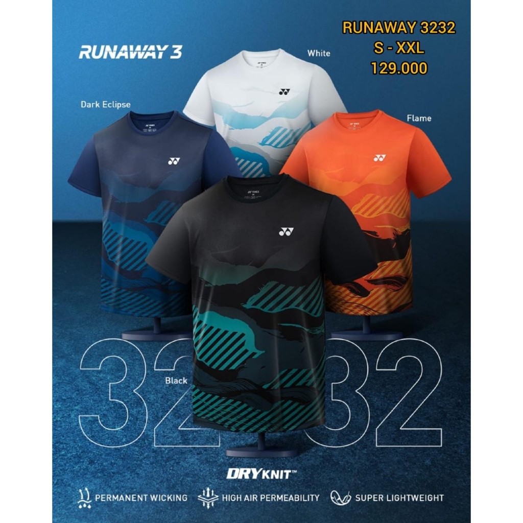 YONEX RUNAWAY RM P601 3232 เสื้อแบดมินตันเสื้อกีฬา Yonex ของแท้ 100% YONEX