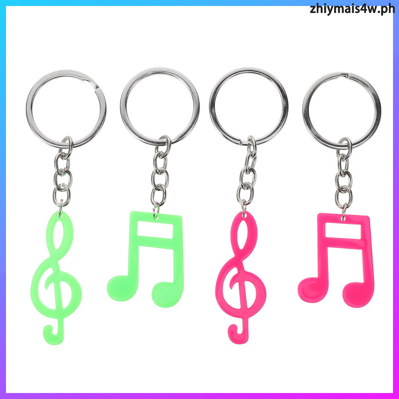 4 ชิ้น Music Decor Music Musical Note Key Chain กระเป๋าจี้ตกแต่ง 9.00X3.00X0.50 ซม. zhiymais4w