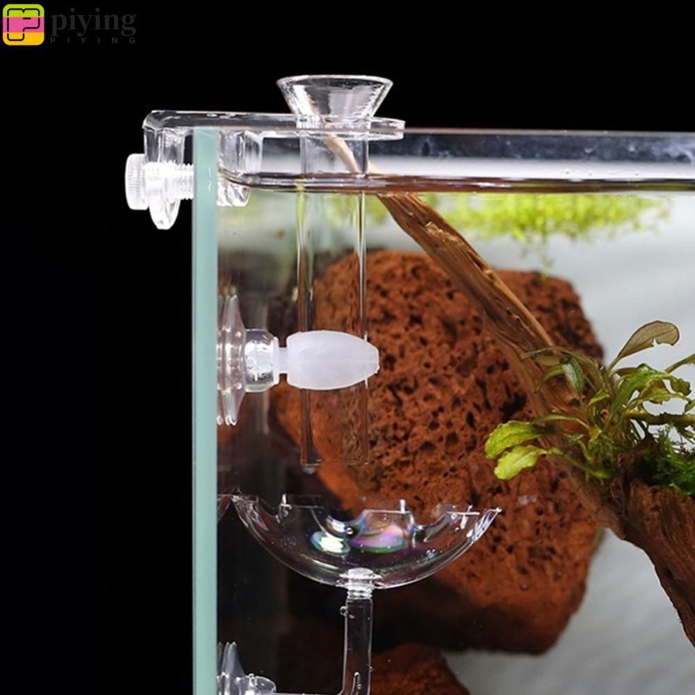 PIYING ท่อป้อนกุ้ง, ความยาว 88 มม. วงเล็บยึดถังปลาท่อให้อาหาร, ทนทาน Leaf Shape Bracket Aquarium Fee