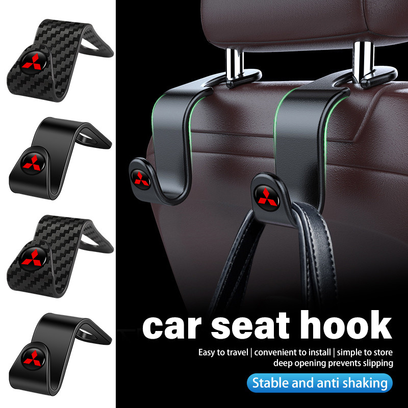 2PCS รถที่นั่ง Headrest Hooks รถที่นั่งกลับตะขอสําหรับ Mitsubishi ASX Lancer Outlander RVR Pajero Sp