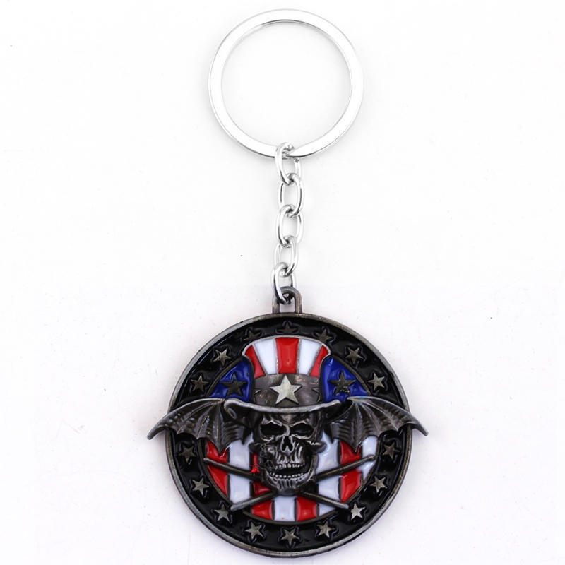 Spot Goods#American Metal Band A7X Sevenfold Retribution Band Logo Metal Retro Keychain Hot Sale0118