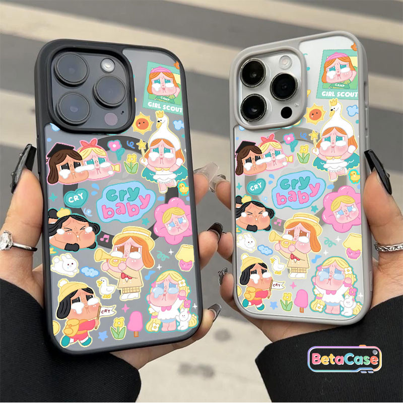 เคสแม่เหล็กรูปการ์ตูนน่ารักรูปเด็กทารกร้องไห้ เคสไอโฟน iPhone 17 16 15 14 13 12 11 Pro Max Plus เคส ฝาหลัง ไร้สาย