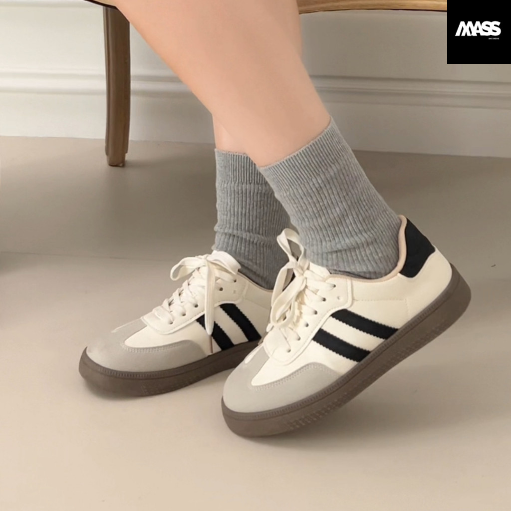 MASS Sneaker [สินค้าขายดี] ส่งฟรี รองเท้าผ้าใบ Unisex ไซส์ใหญ่ ผ้าใบแฟชั่น ลำลอง พื้นนุ่ม น้ำหนักเบา พร้อมส่ง[LN312]