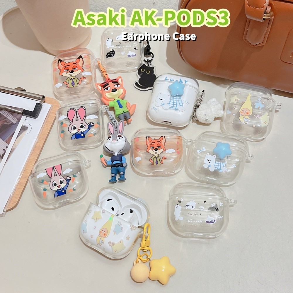 READY STOCK!นําไปใช้กับ Asaki AK-PODS3 เคส Case เคสหูฟัง การ์ตูนน่ารัก ซิลิโคนนุ่ม เคส เคสหูฟัง