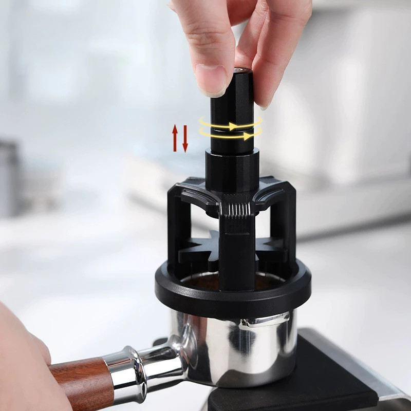 TrailTech ⚡ เข็มเกลี่ยผงกาแฟ 58 มิล ครื่องกวนกาแฟมือ ช่วยให้ผงกาแฟกระจายตัวทั่วบาสเก็ต ปรับความลึกได้ - รูปที่ 7