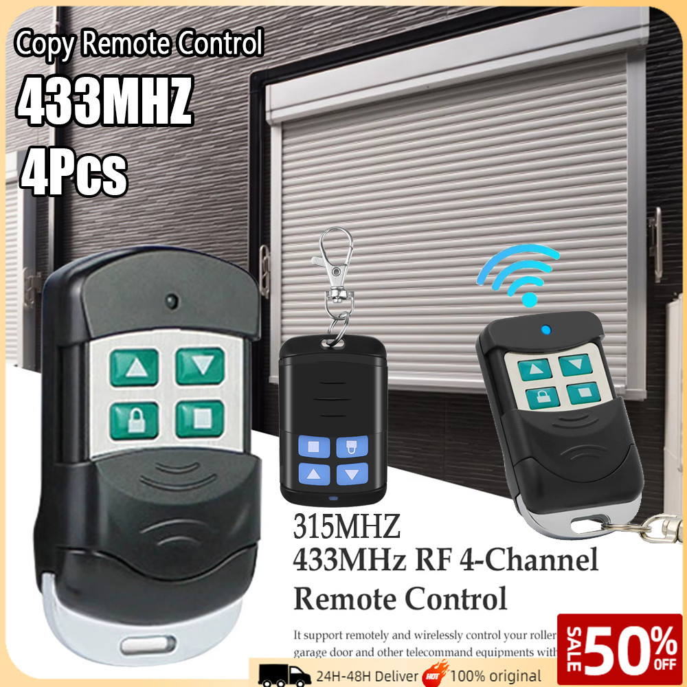 4 ชิ้น Universal 315/433MHz HCS301 4-Button รีโมทคอนโทรลโรงรถประตู/กุญแจรถสําเนา ASK ป้องกันความปลอดภัย
