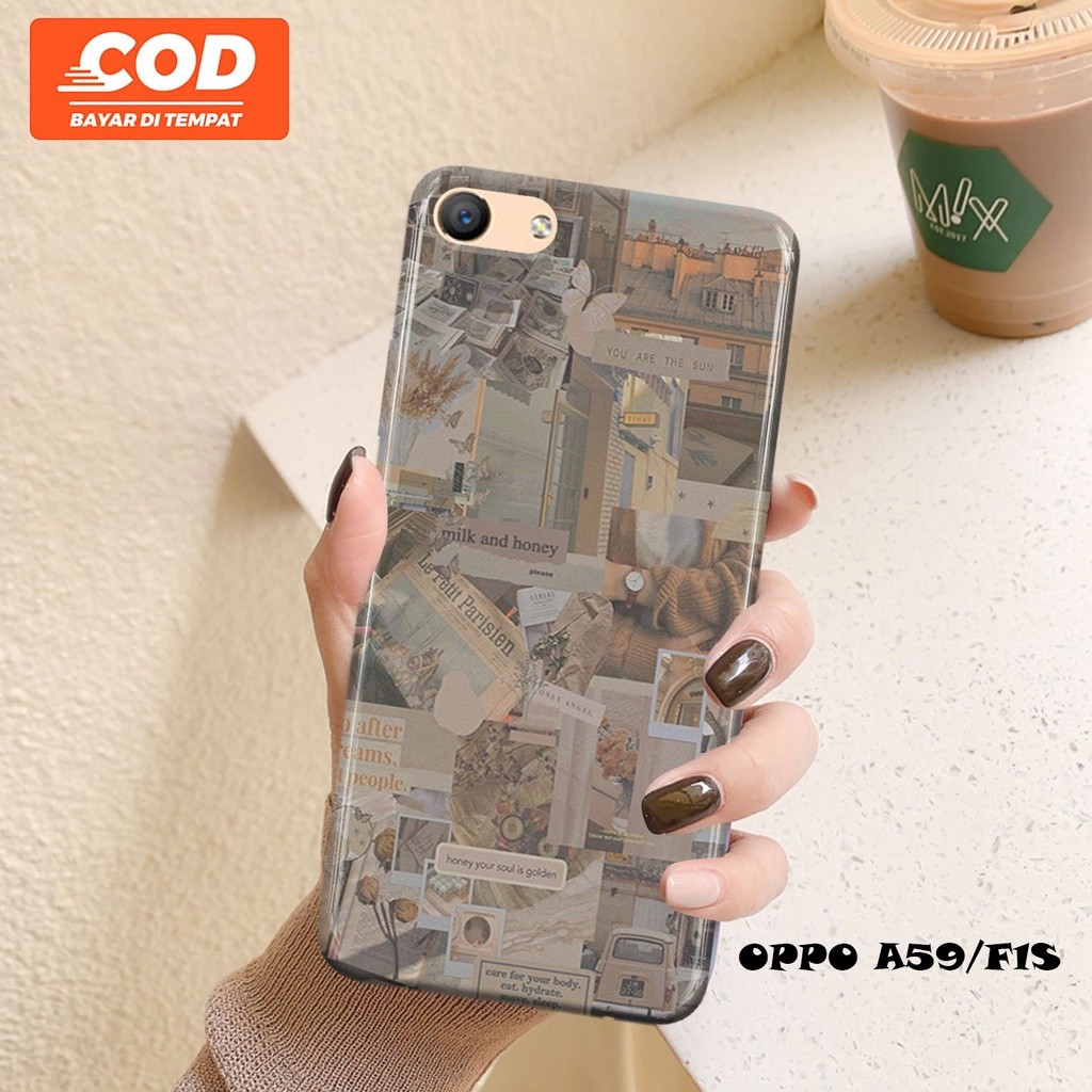 OPPO A59-F1S แฟชั่นปลอก AESTHETIC Hardcase 3D Fullprint Kesing OPPO A59-F1S - ปลอก OPPO A59-F1S - Si