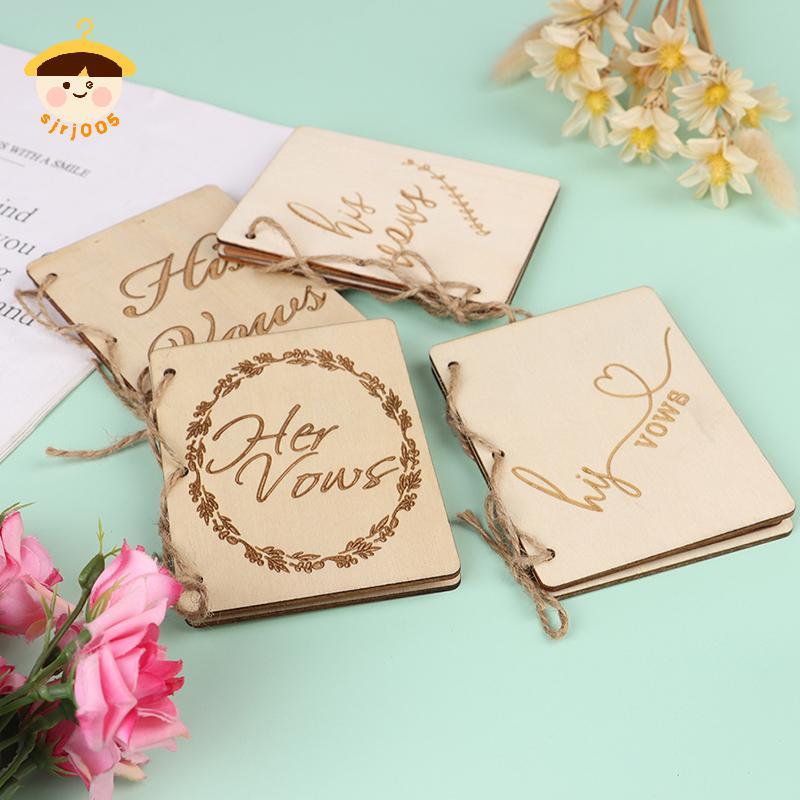 〔8C05〕 2PCS Wedding Vow Books Wedding Vow Notebook Creative Sturdy Kraft Paper Handbook8C〕
