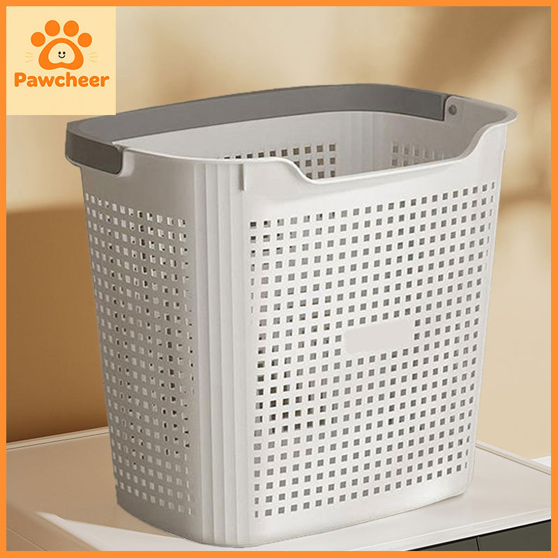 Pawcheer ตะกร้า ตะกร้าอเนกประสงค์ ตะกร้าใส่ผ้า มินิมอล มีหูหิ้ว จุได้เยอะ จัดระเบียบบ้าน Cloth Basket 36.5*25*34ซม.