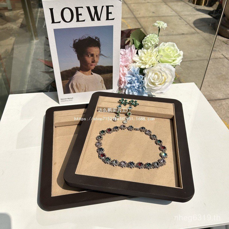 แหวนแสดงดูที่พาเลทเครื่องประดับรอบซูเปอร์ถาดสร้อยคอเคาน์เตอร์วัสดุไฟเบอร์แผ่นคว่ําเครื่องประดับแสดงเ