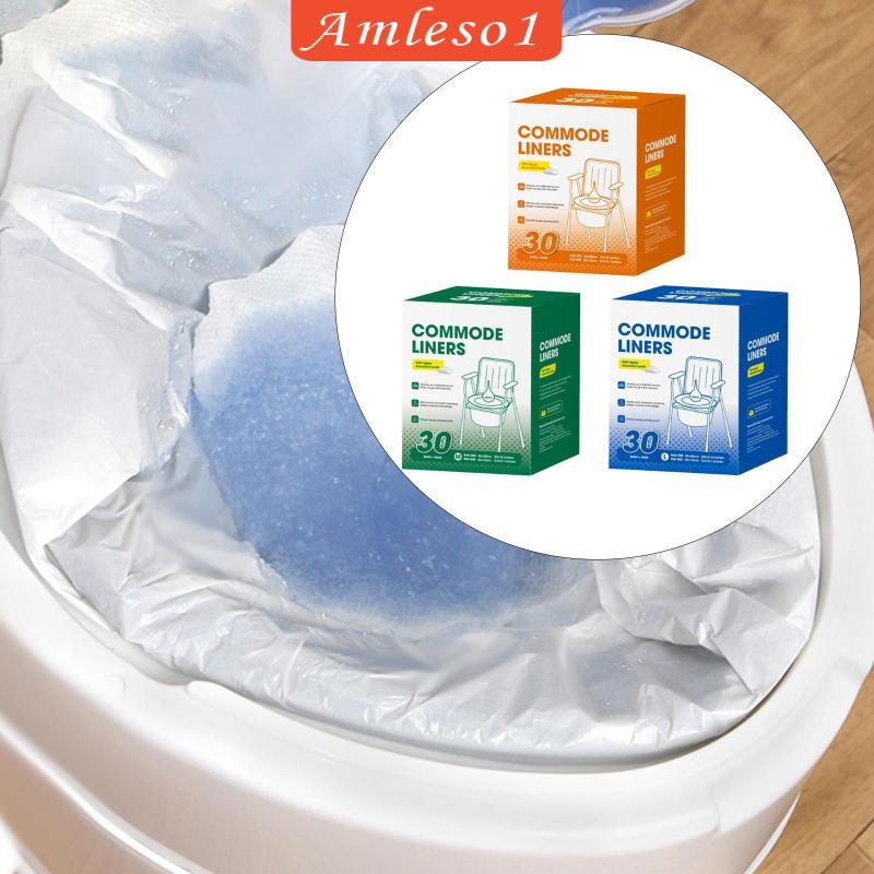 [Amleso1] 30x Commode Liners เก้าอี้ไม่เต็มเต็ง Liners ถุงขยะสําหรับผู้ใหญ่ทิ้ง Bedpan Liners เฉพาะ 
