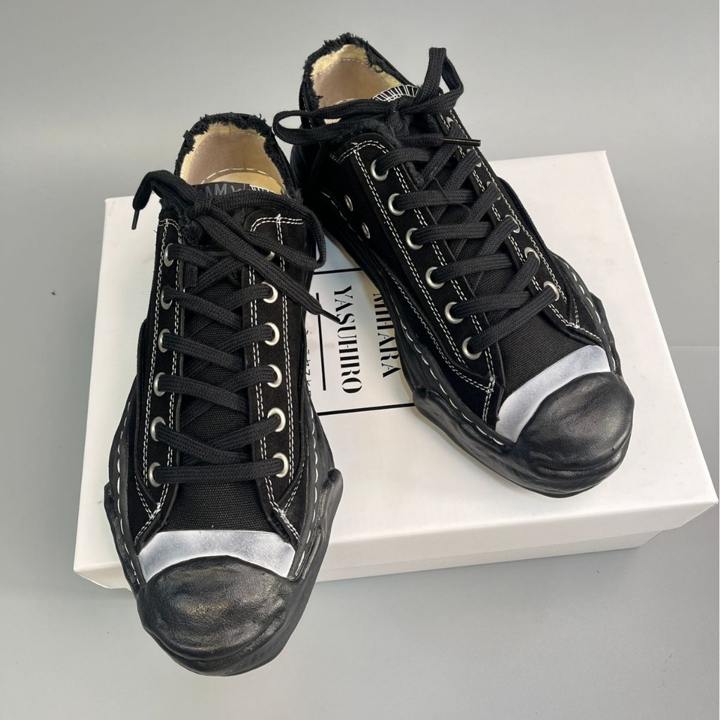 MMY Mihara Kangyu ของแท้หนัง Distressed หนา-Soled รองเท้าผ้าใบเพิ่มความสูงผู้ชาย