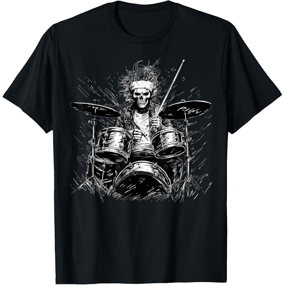 D6 Skeleton Guitar Guy Rock And Roll Band Rock On เสื้อยืด