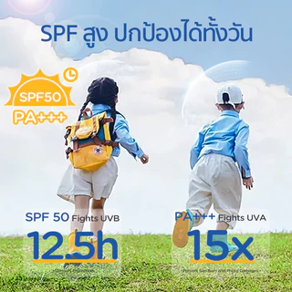 Dexter กันแดดเด็ก ขมิ้นออร์แกนิค SPF50+ PA+++ บำรุงชุ่มชื้น 12ชม. อ่อนโยน สำหรับทารกแรกเกิด（รสสตรอเบอร์รี่)