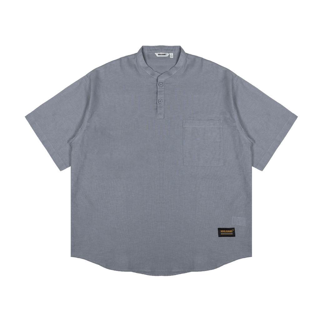 KEMEJA Hooligans Koko Shirt SS Boxy Oversize Zizou - สีเทา