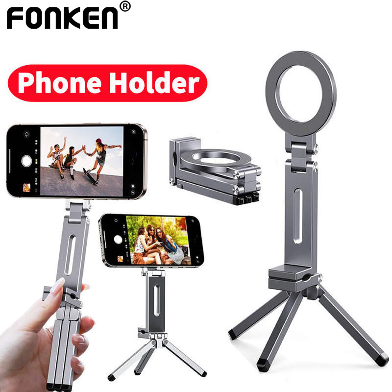 FONKEN ที่วางโทรศัพท์ขาตั้งกล้องแม่เหล็ก 360° พับได้ พกพาสะดวก รองรับ Magsafe