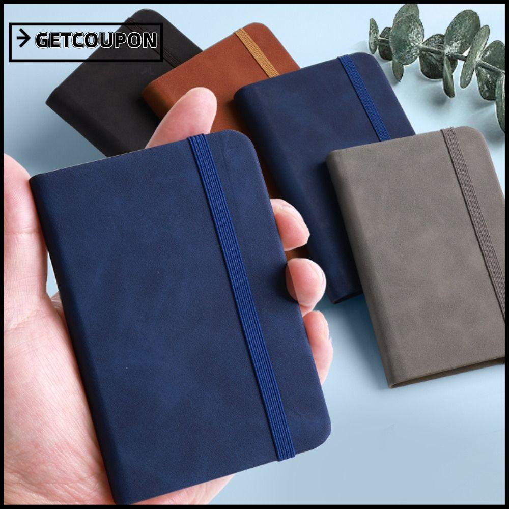 GETCOUPON Mini Notepad, Writing Paper PU Cover A7 Notebook, Memo Pad Portable Pocket Diary Book อุปกรณ์สํานักงาน